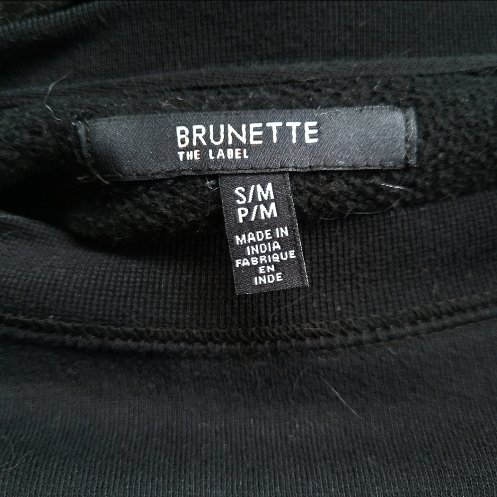 Brunette The Label $100 Babes Who Brunch Black Sweatshirt Sz S/M - Picture 7 of 8